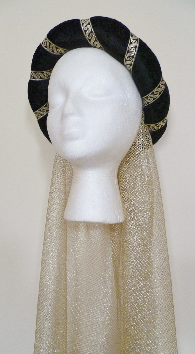 Black & Gold Medieval Headdress Gothic Circlet Custom Made Etsy