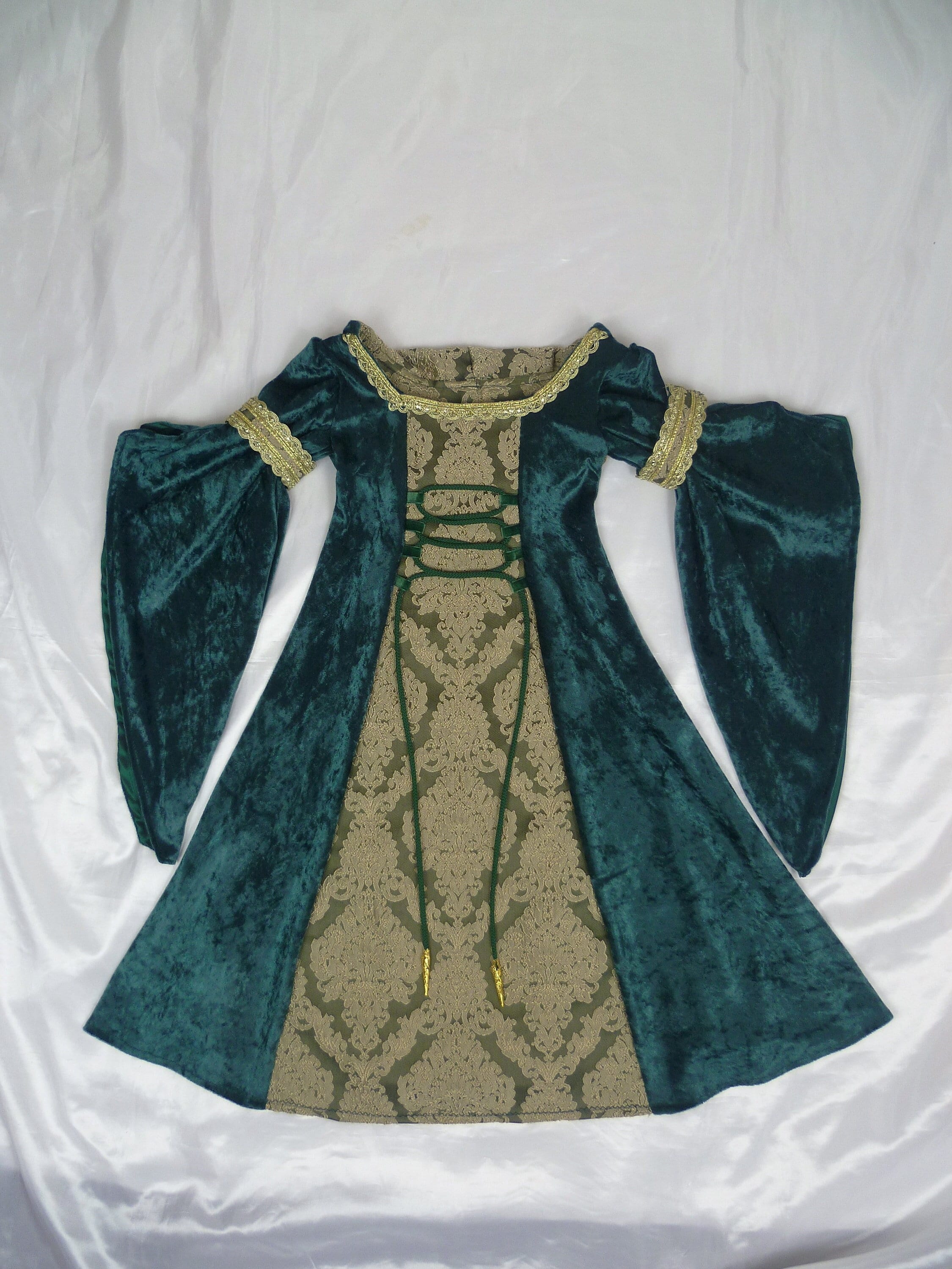 girls green medieval dress Girls dress Piccola Donna green/Natural XXS