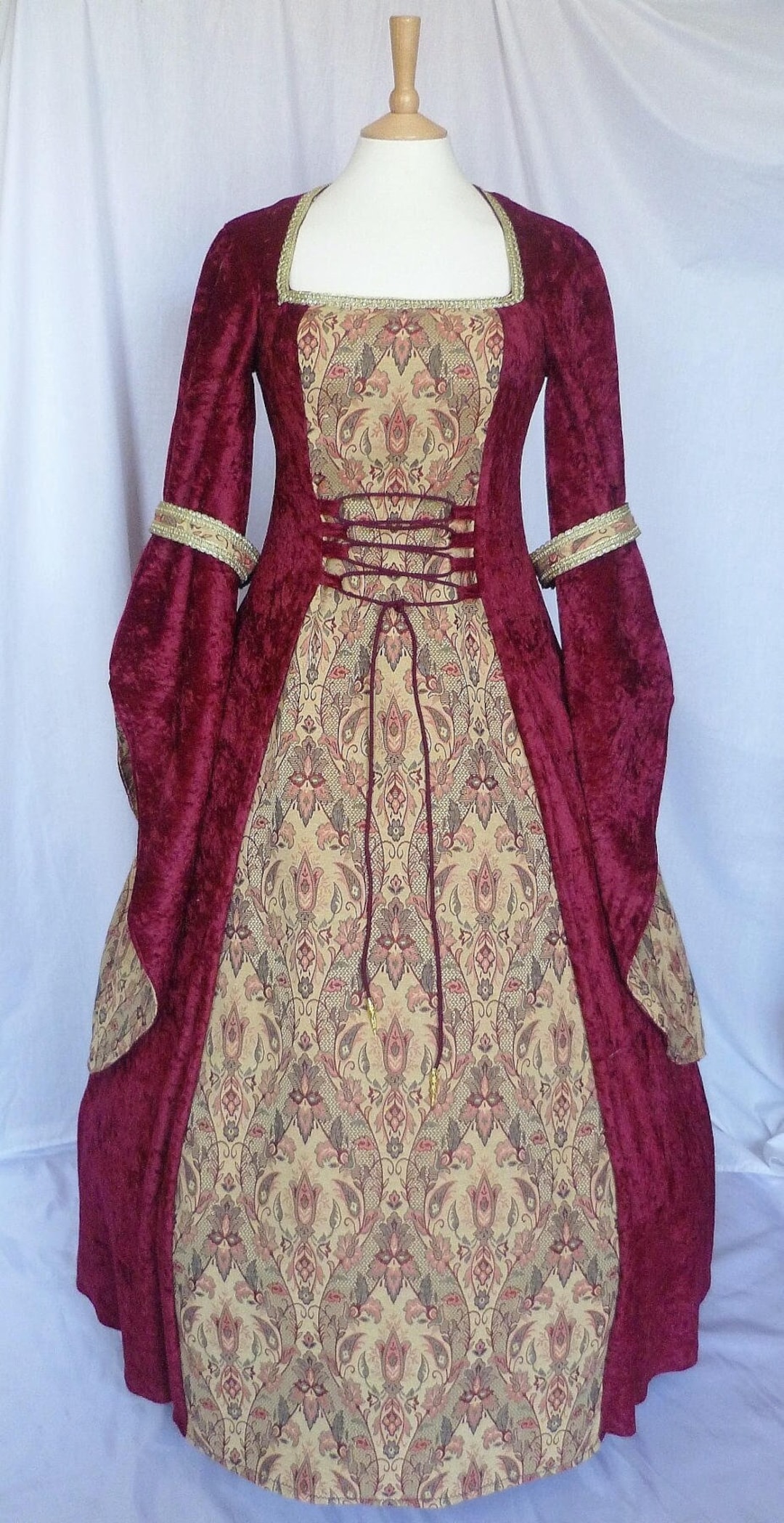 Medieval Dress, Renaissance Gown, Tudor Dress Custom Made to Size Etsy UK