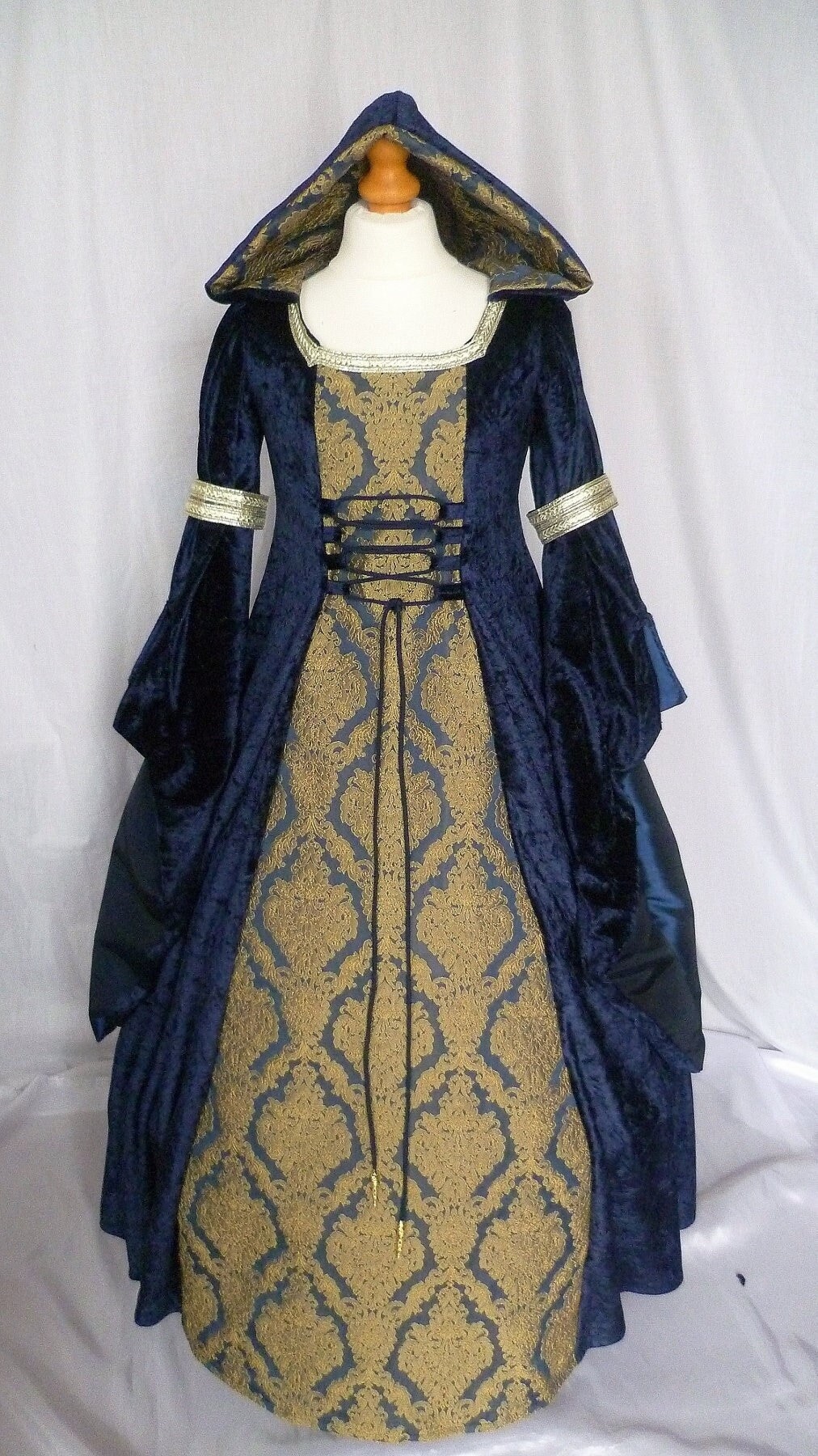 navy blue renaissance dress Navy Blue Chenille Corset Dress