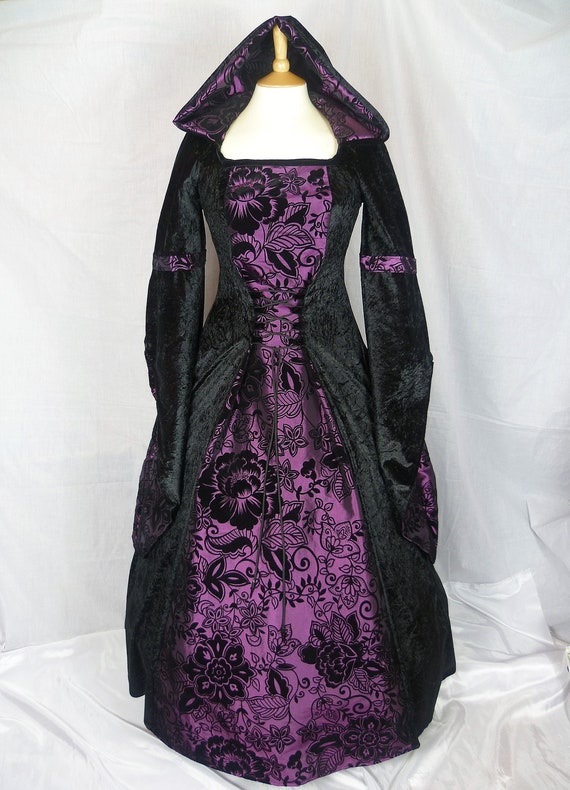 Medieval Dress Gothic Hooded Dressrenaissance Dresspagan Etsy