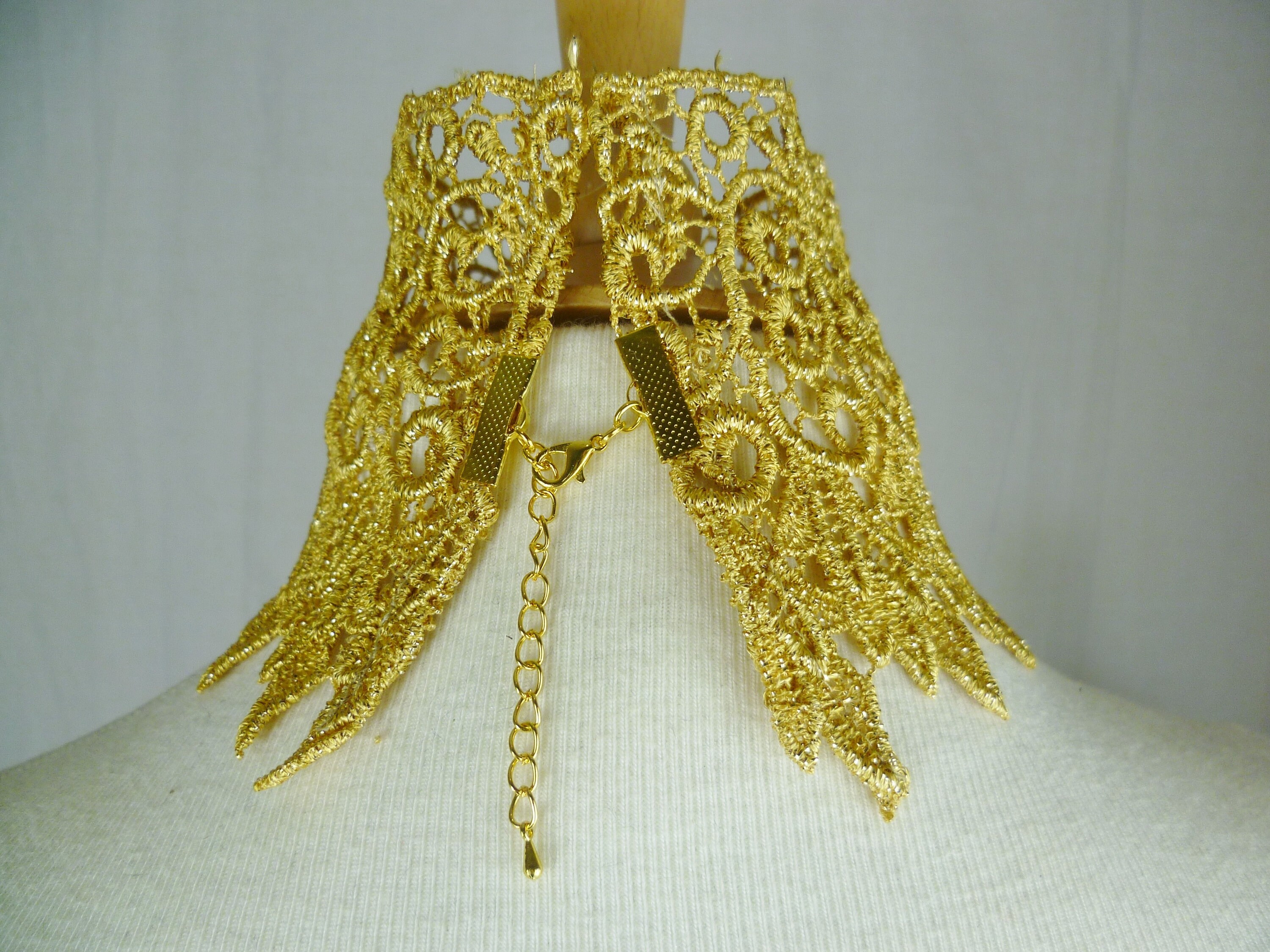 Gold Venise Lace Choker Victorian Choker Gothic Choker Etsy UK