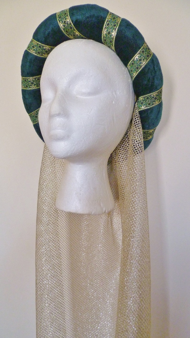 Dark Green Medieval Headdress Renaissance Circlet Custom Etsy