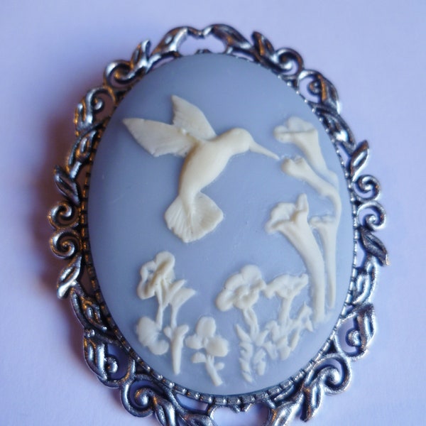 Hummingbird brooch, Victorian Cameo brooch, Medieval Brooch,