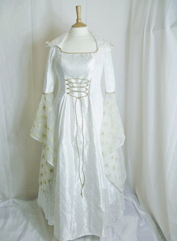 White Gothic Renaissance Medieval Wedding Dresses Theater Vintage Bridal  Gowns | eBay