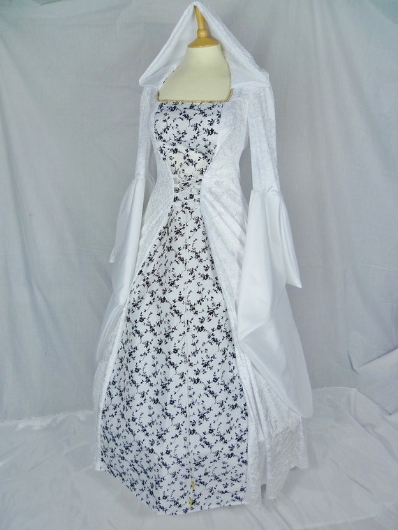 white hooded dress