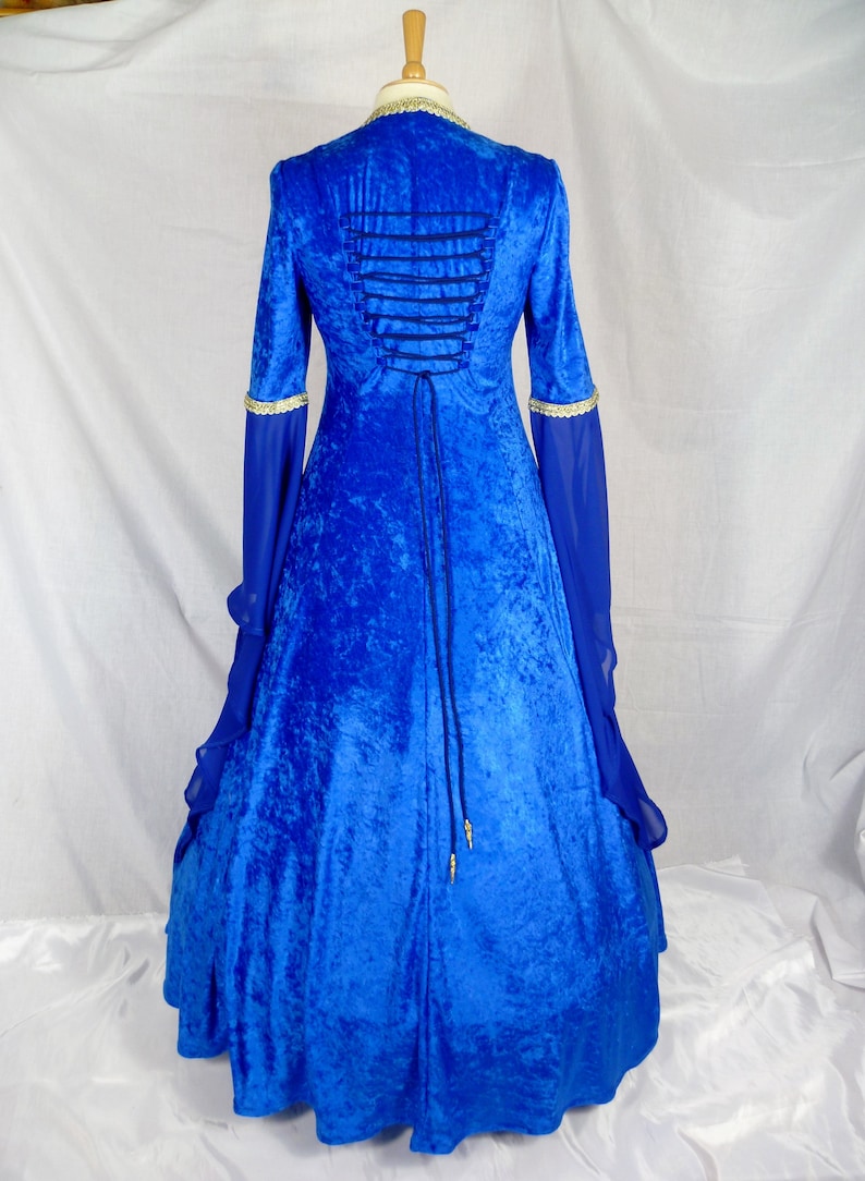 Royal Blue Renaissance Gown,Custom made to size Medieval Wedding Dress