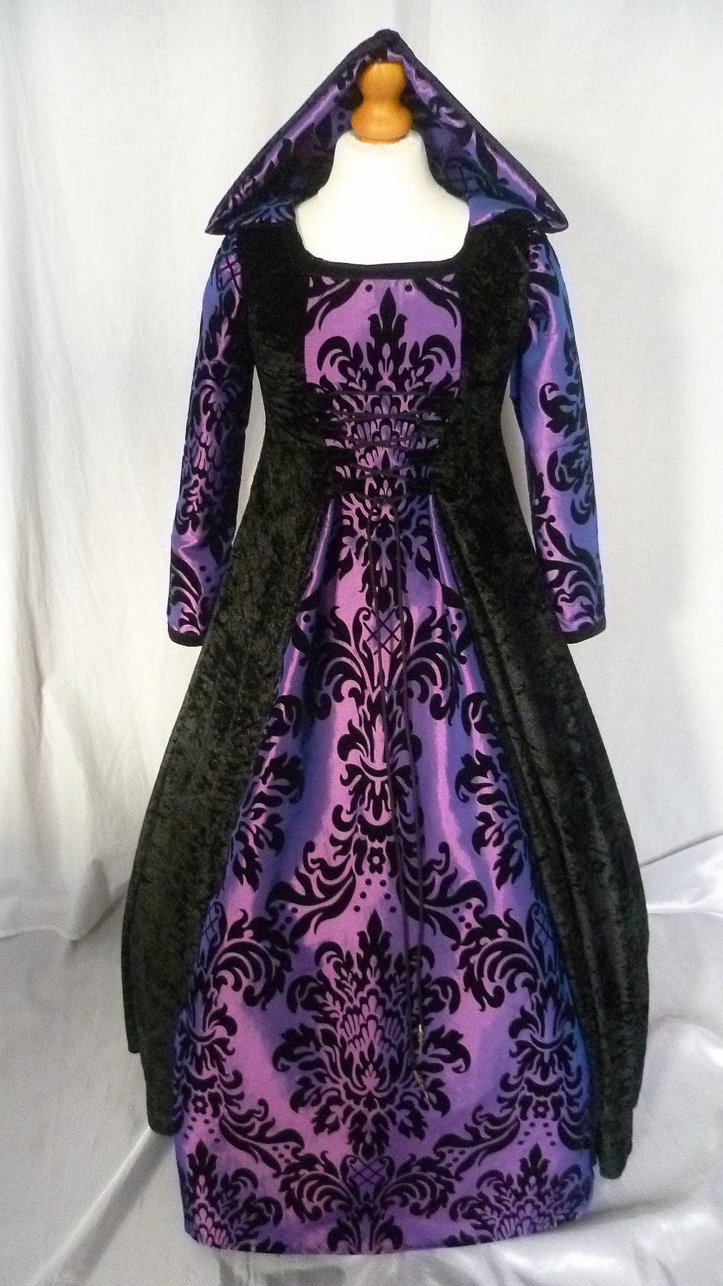 open lace back dress Unique Purple Gold Medieval Wedding Dress ANNORA  ieie