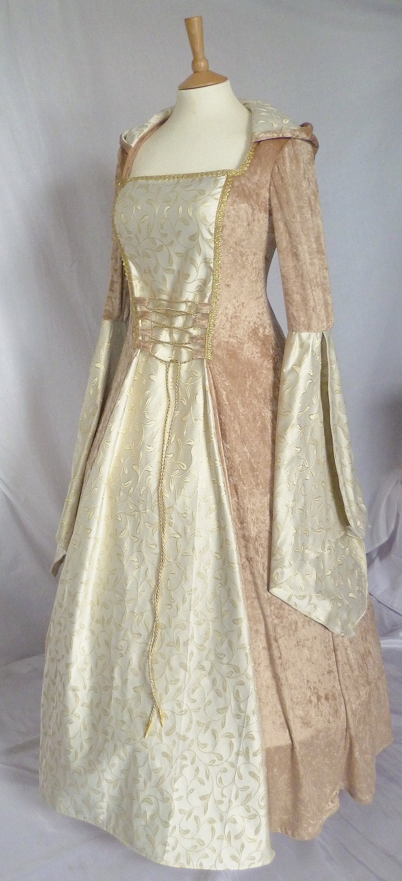 Medieval Wedding Dress Renaissance Dress With Hood Custom | Etsy UK