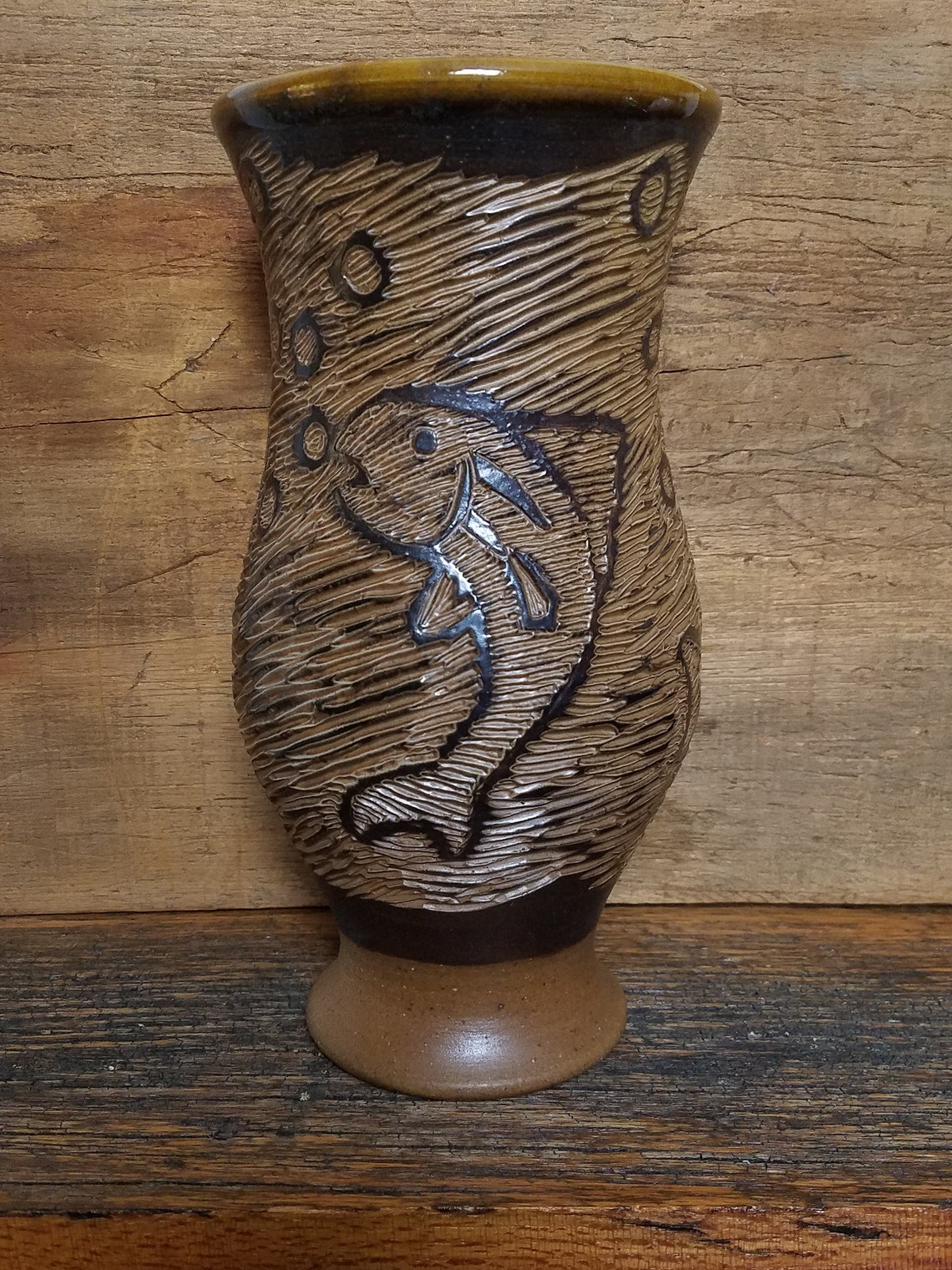 Ceramic Fish Vase Handmade Modern Pottery Boho Vase Etsy