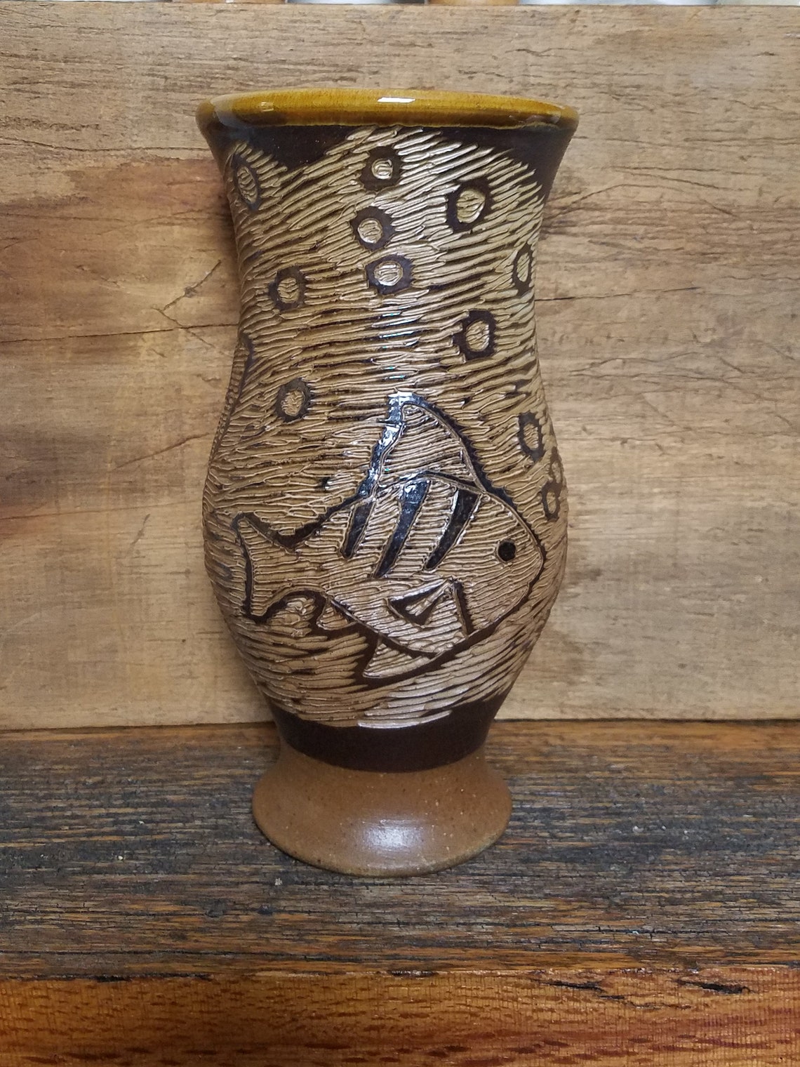 Ceramic Fish Vase Handmade Modern Pottery Boho Vase Etsy