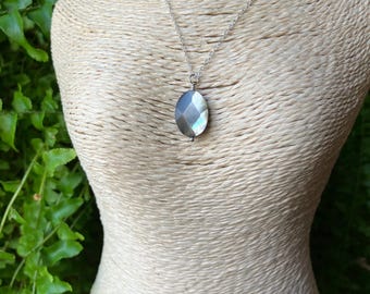 Abalone Necklace, Healing Necklace, Gemstone Necklace, Sterling Silver Necklace, Pendant Necklace, Gemstone Necklace, Womens Necklace