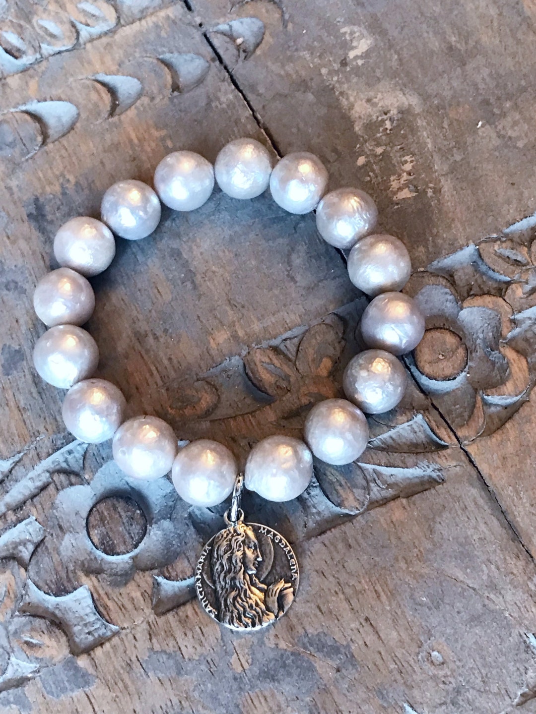 Reserved DO NOT BUY Religious Medal Bracelet, Mary Magdalene Bracelet