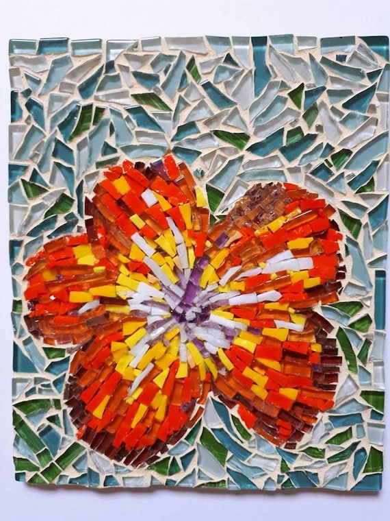 Small Original Picture Portrait Of A Flower Mosaic Etsy