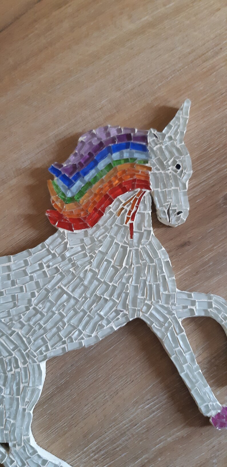 Unicorn Mosaic Decor Mosaic Wall Decor Glass Mosaic Decor Etsy