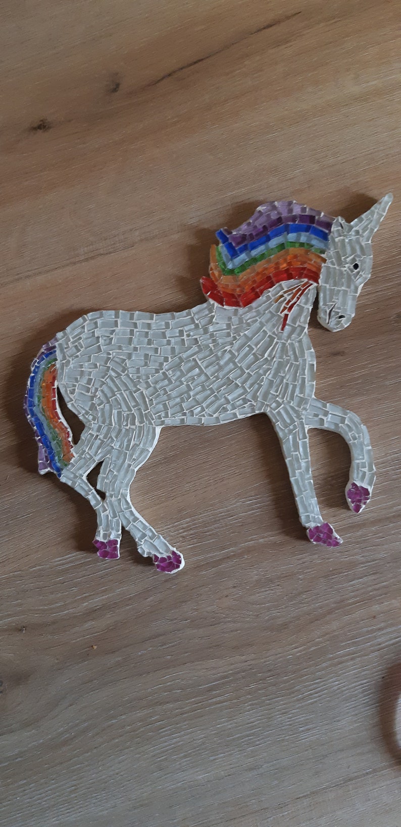 Unicorn mosaic decor Mosaic wall decor Glass mosaic decor Etsy