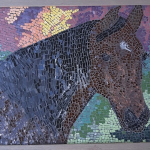 Original art work, wall art , mosaic picture, mosaic, wall decor, home decor, for animal lover, for horse lover, gift for him, gift for her