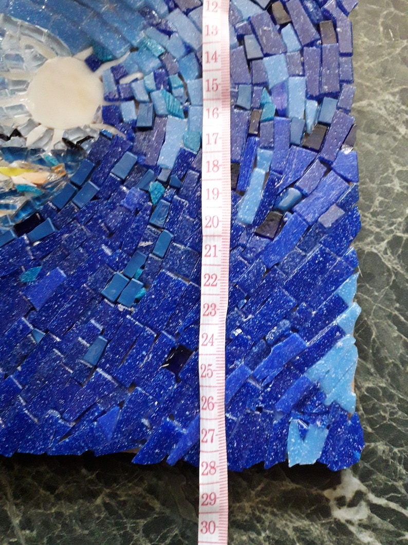 Mosaic Wall Art, Original Art, Wall Decor, Wall Hanging, Waves, Sea