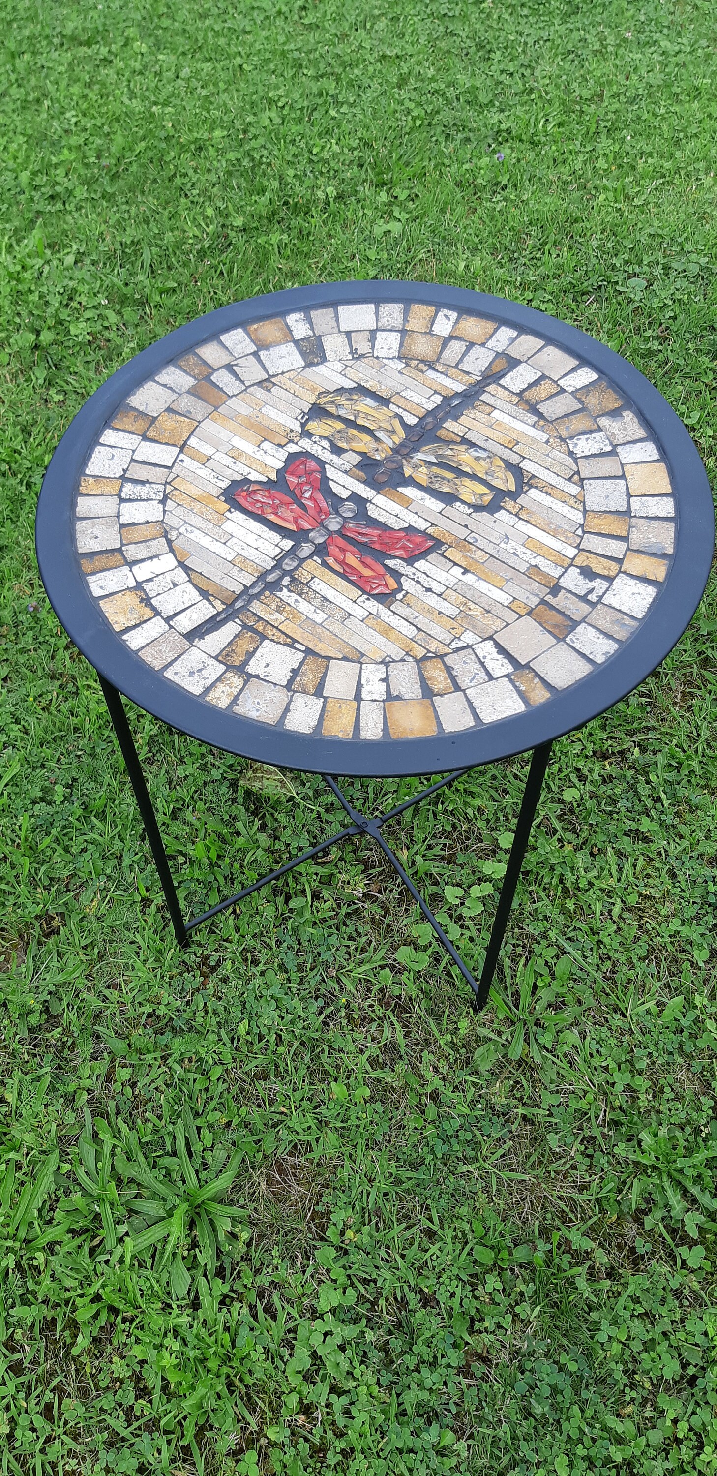Mosaic coffee table small patio table natural stone garden | Etsy