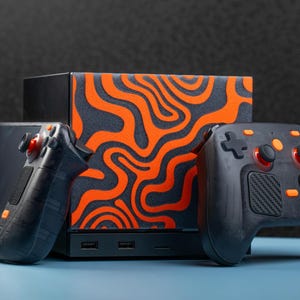 Steam Machine Faceplate - Damascus Magnetic Replacement Cover, Custom Front Plate Shell Accessory