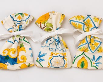 Bright Lemon Favor Bags - Mediterranean Weddings, Bridal Showers, and Citrus-Themed Parties, Unique Gift Bags