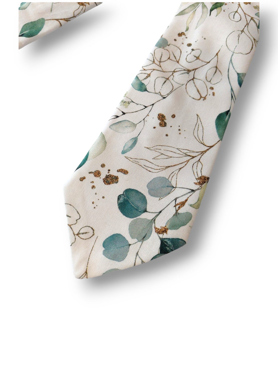 Eucalyptus Green Tie Floral Print for Man Wedding Ties Etsy
