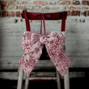 Toile de Jouy decoratieve strik, lint in pompadourstijl, elegante wanddecoratie of boomdecoratie