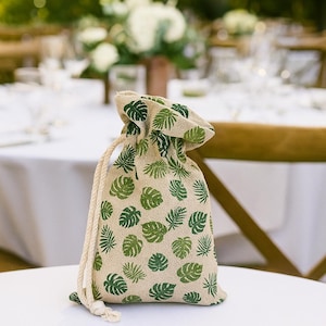 Tropical Shower Party Favor Bags, Monstera Bridal Shower, Bachelorette Party, Destination Wedding Party Gifts Bags for Guest, Birthday Party