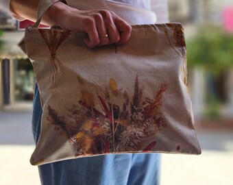 Rustic Floral Toiletry Bag / Zipper Pouch / Travel Large Beauty Bag / Bachelorette Party Gifts