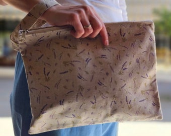 Lavender Toiletry Bag / Travel Zipper Pouc for Make Up and Cosmetics / Bachelorette Party Gifts