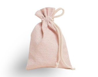 Pink Gold Birthday Favor Bags / Modern Pink Bridal Shower Party Gift Bags / Goodie Bags / Drawstring Bags