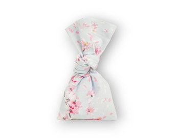 Romantic Floral Favor Bags with Cherry Blossom Print / Spring Summer Goodie Bags / Girls Birthday Favors / Pink and Blue Gift Bags