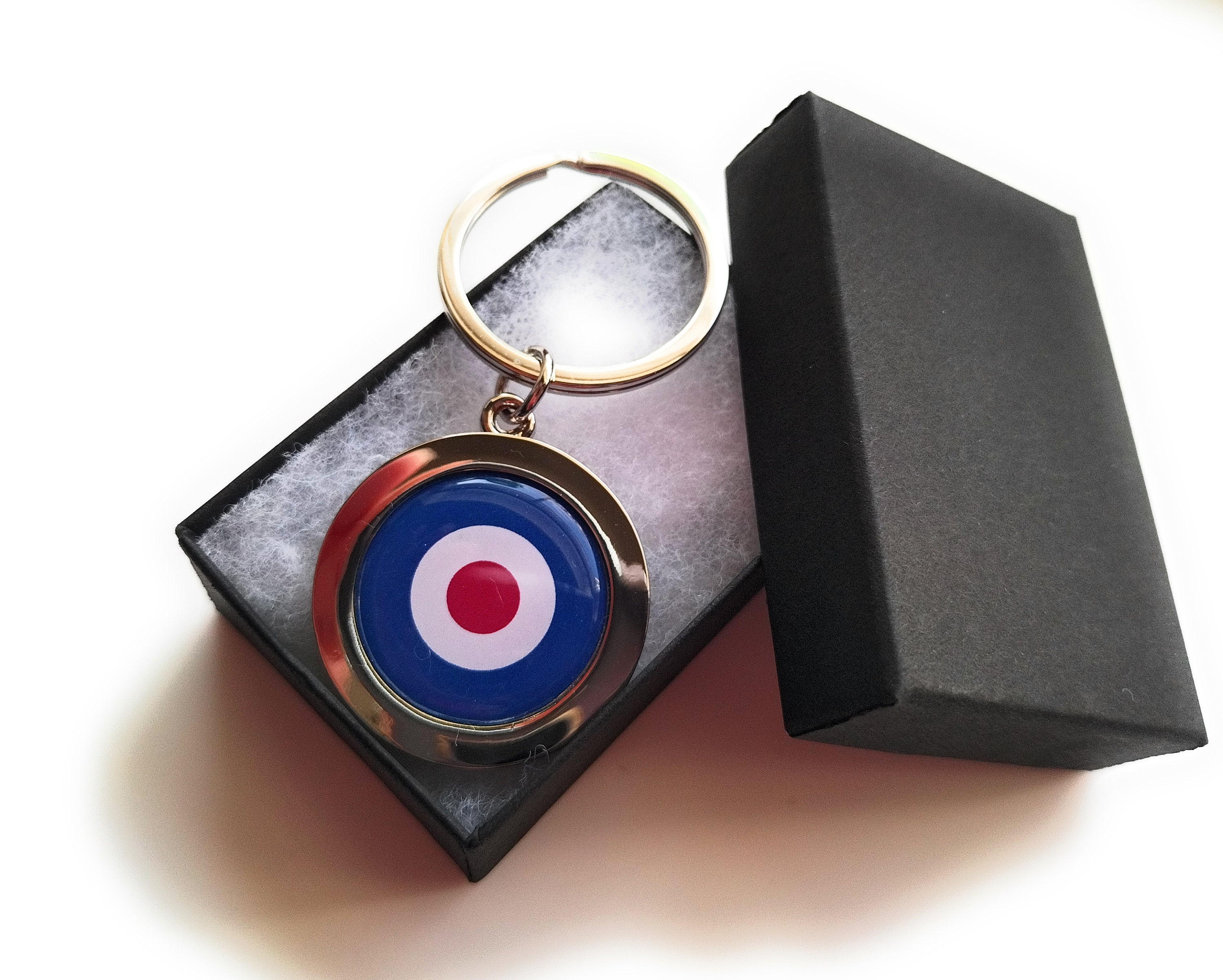 Handmade MOD RAF Round Roundel Target Print Keyring - Gift Boxed Made ...