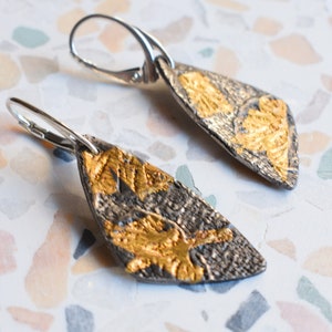 Ginkgo Keum Boo Ohrringe aus Feinsilber