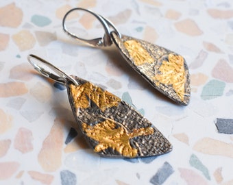 Ginkgo Keum Boo earrings in sterling silver