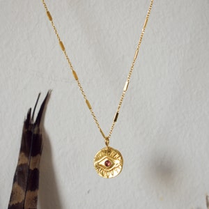 Nazar, silver necklace, Gold Vermeil 18k. image 4