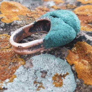 Midori, statement ring with verdigris patina. OOAK image 3