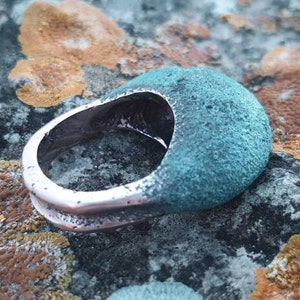 Midori, statement ring with verdigris patina. OOAK image 4