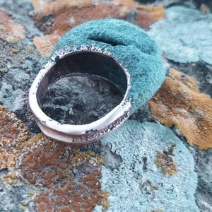 Midori, statement ring with verdigris patina. OOAK image 5