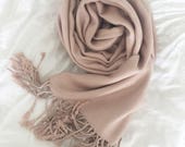 NUDE ROSE PEARL Wedding Pashmina. Bridesmaid wraps. Scarf