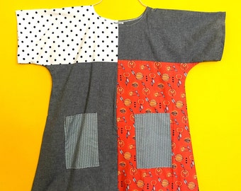 Handmade patchwork babydoll dress
