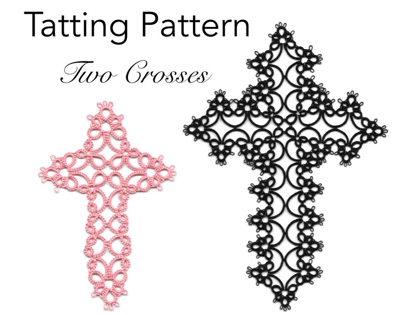 Tatting Pattern Two Crosses Instant Digital Download PDF Etsy