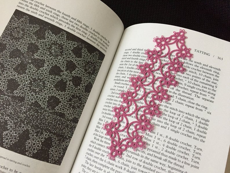 Tatting Pattern Two Bookmarks Instant Digital Download PDF Etsy