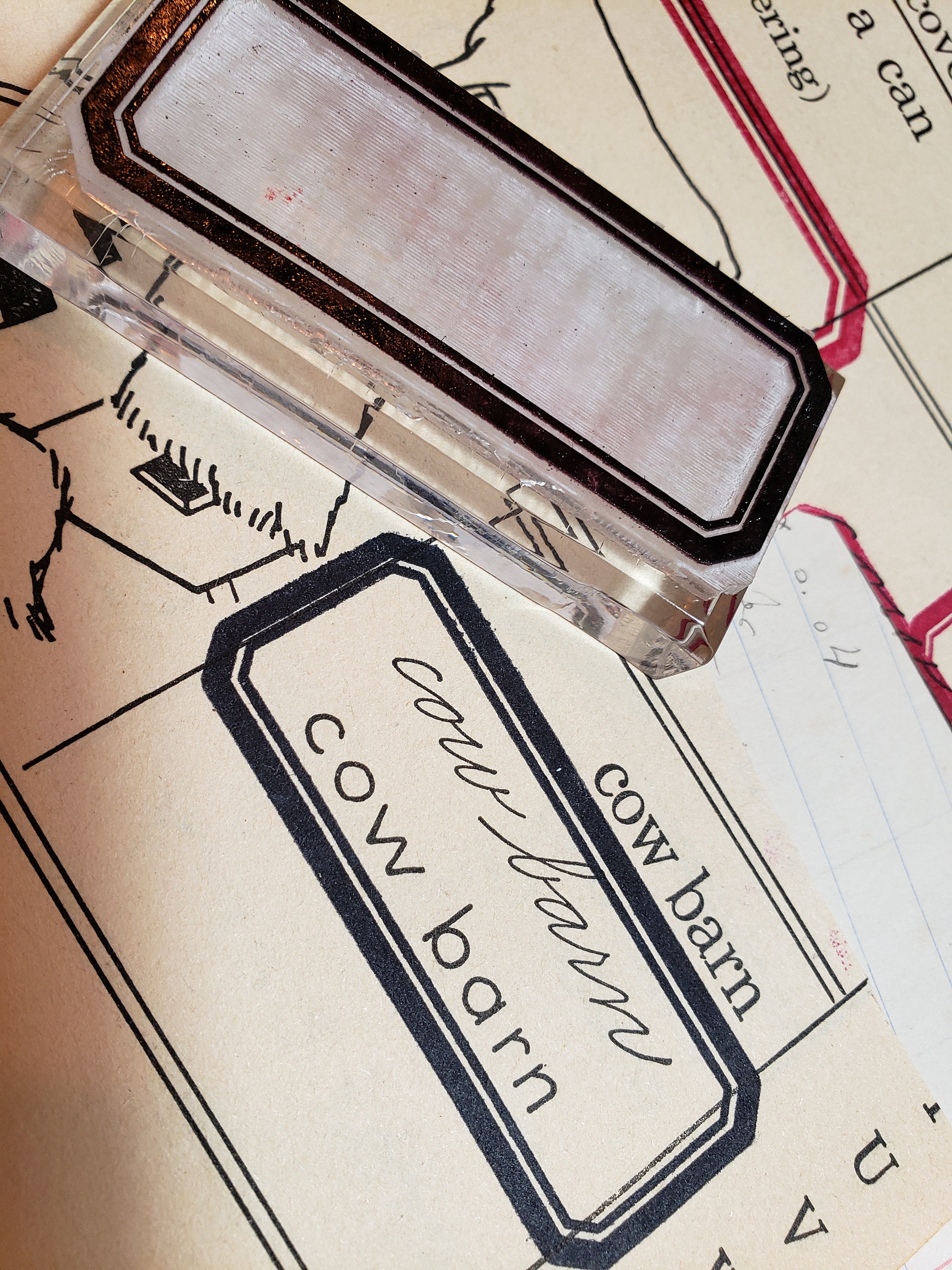 Vintage Clear Polymer Dennison Style Label Collection of Stamp Dies|J…