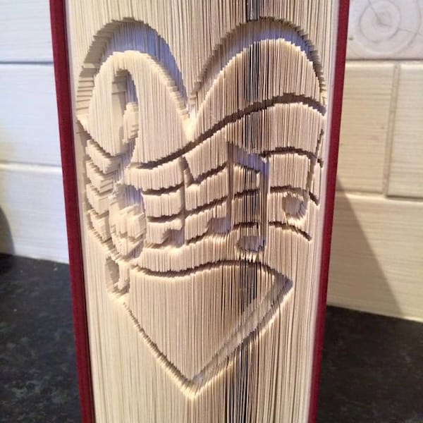 Music of Love Cut and Fold Book Folding Pattern