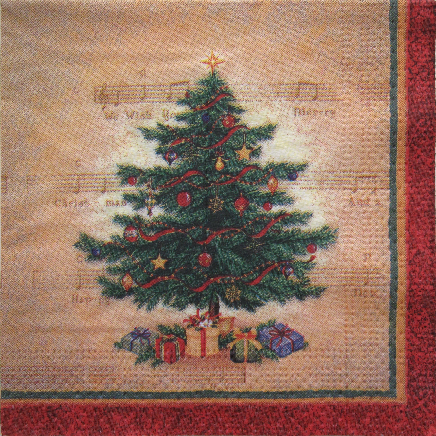 Christmas tree Decoupage Paper Napkins 22 x 22 cm set of 3 Etsy