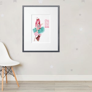 Candy Girl Art Print Valentines Printable Art Cotton Candy | Etsy