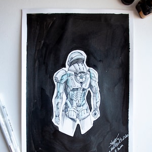 ORIGINAL Mass Effect InkTober Fan Art - Armor, Turian, Omni-Tool, Kett, (Battle of) Normandy, Varren,Allience,Thresher Maw
