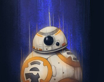 BB8 Print BB-8 Poster BB8 Art Star Wars Gift Star Wars - Etsy
