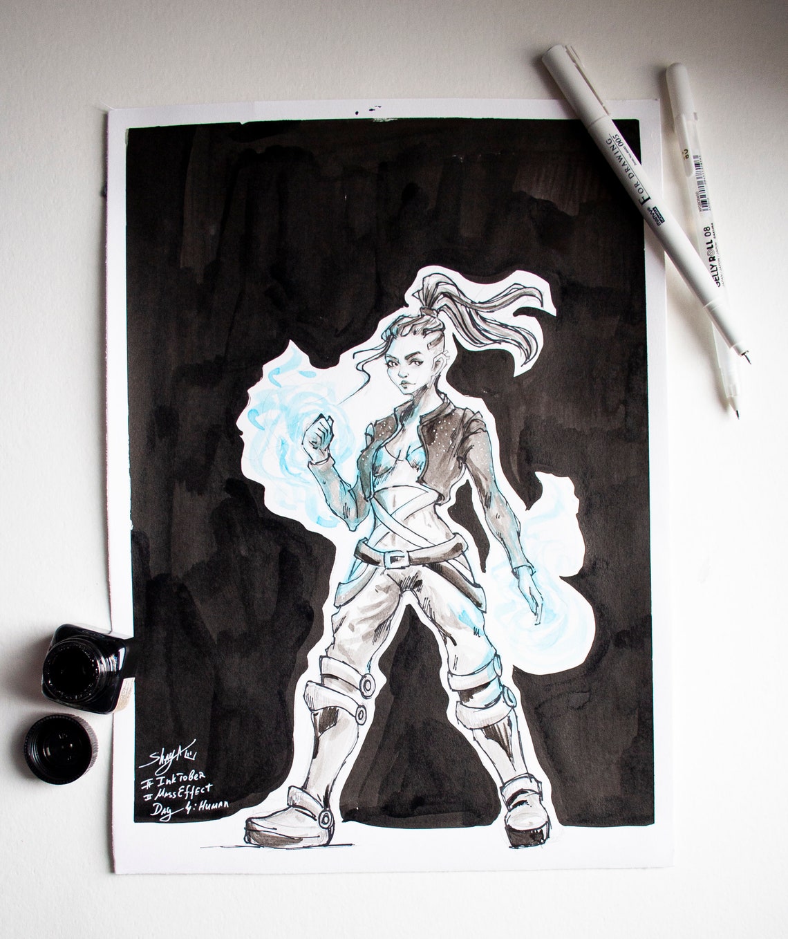 ORIGINAL Mass Effect Inktober Fan Art Salarian Mako Omega | Etsy